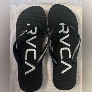 RVCA Swim Sandals, Plastic/ PVC, Mens 10, Black, like new
